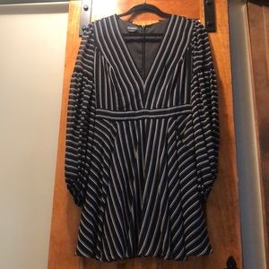 Bebe Striped Balloon Sleeve Dress